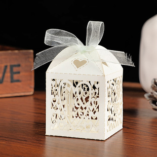 Foreign trade candy box laser hollow love factory direct dessert gift box wedding supplies chocolate paper lace