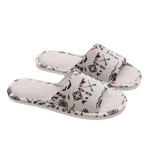 Cixi Uno Shoes Cross-border New Products Home Slippers Cartoon Printed Opening Ultra Light EVA Sole Fabric Slippers