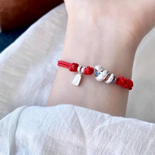 Rolled Snake's Year of Life Bracelet 2025 New Transporter Red Rope Zodiac Snake Couple's Hand Rope Jewelry Gift Guofeng