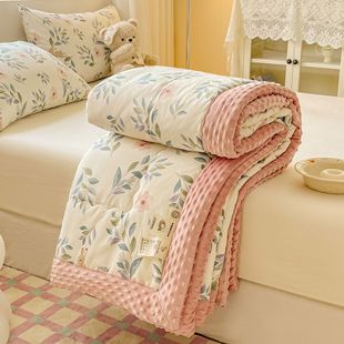 Class A cotton pea quilt household skin-friendly single double spring and autumn quilt thickened warm winter quilt thin air conditioning quilt wholesale