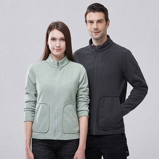 Outdoor Couple Fleece Casual Coat Women's Fleece-lined Thickened Cardigan Sweater Double-sided Fleece Coat Men's Fleece Coat