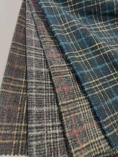 Woolen woolen cloth in stock sanding small plaid coat clothing/shoes and hats/bags fabric fabric Shaoxing supply
