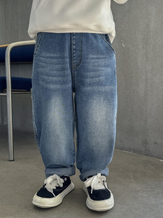 Boys' Washed Loose Jeans 2025 Spring and Autumn New Haima Children's Korean Children's Pants Trendy