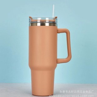 New cross-border one or two generation 40oz handle cup spray plastic car cup 304 stainless steel cold coffee beer cup