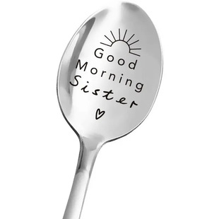 410 stainless steel spoon ice cream spoon coffee spoon laser lettering craft family family couple