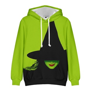 2024 трансграничный новый Wicked Волшебная ведьма 3D цифровой принт с капюшоном свитер с рисунком diy