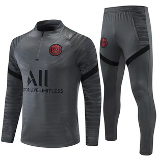 Wholesale 2324 half-pull Paris training jersey adult children Winter long sleeve football training suit suit