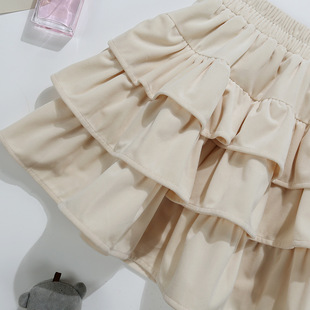 Ballet Style Layer-by-Layer Cake Skirt Women's 2024 Autumn Elegant Waist Slim A- Line Puffy White Skirt 9171