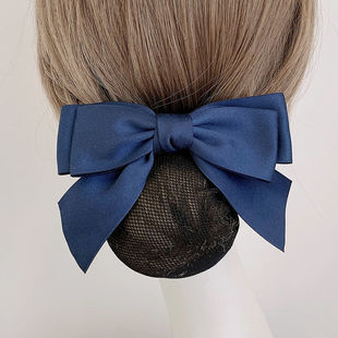 Professional Head Flower Women's Hair Net Work Hairpin Hotel Bank Nurse Stewardess Supermarket Hair Bowknot Hair Accessories Net Pocket