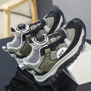 Jinjiang children's shoes boys sneaker 2024 new spring and autumn children's running clunky shoes with buttons middle and big children boys