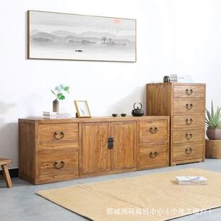 Ancient Homestay Club Large Storage Tea Cabinet Solid Wood Display Storage Sideboard