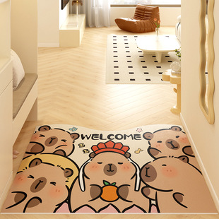 Cartoon Absorbent Leather Floor Mat Dirt-resistant, Good Dirt-care, Rubbing and Soil-rubbing, Wash-free, Non-slip Entrance Floor Mat