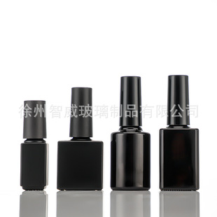 in stock wholesale 10ml black nail polish bottle nail armor glass empty bottle with brush nail polish split empty bottle