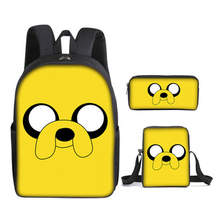 Cross-border best-selling MIKECRACK student schoolbag three-piece cartoon backpack satchel pencil case