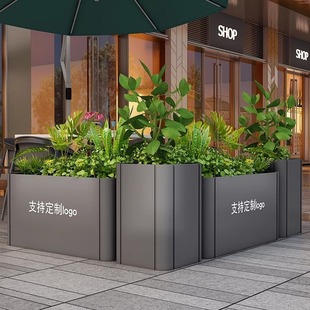 Outdoor wrought iron flower box commercial street stainless steel flower stand flower slot guardrail sales department flower bed commercial plaza sales office