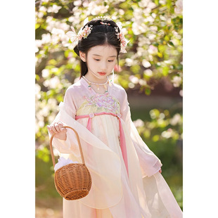 Hanfu girls spring and autumn 2025 new antique super fairy elegant Tang princess dress girls national style performance clothing