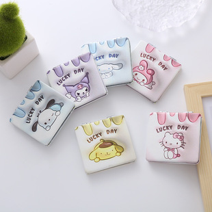 Sanrio Портативное складное зеркало милый куроми квадратное зеркало складное двухсторонное зеркало с высоким значением лица милое зеркало