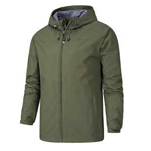 Spring and Autumn Thin Hooded European and American Large Size Solid Color Rush Clothes Cross-border Men's Top Support Printed logo Group Clothes