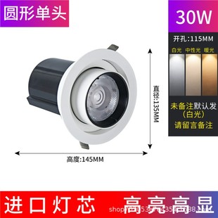 LED bull's eye lamp COB stretch full spectrum high projection lamp living room ceiling lamp clothing store hotel restaurant clothing store