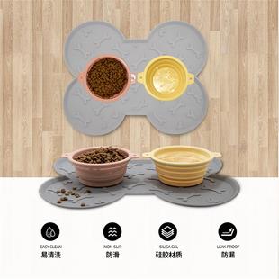 Pet Cat Bowl Mat, Spill-Proof Placemat, Waterproof and Oil-Proof Silicone Cat Bowl and Dog Bowl, Easy to Clean, Non-Slip Mat, Plate Mat
