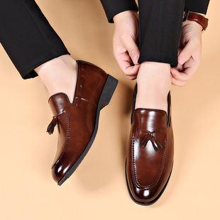 2025 Summer New Style Leather Shoes Men's plus size Business Dress Casual Shoes Wedding Lace-up Men's Shoes
