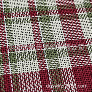 in stock plaid linen-like red and green polyester linen-like linen christmas packaging hem webbing handicraft fabric