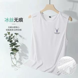 [Featured] Ice Silk Vest Men's Loose plus size Summer Thin Fitness Hurdle Sports Waistcoat Loose Quick-drying