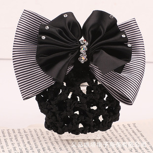 Head Flower Female Professional Nurse Stewardess Bank Work Hair Accessories Adult Temperament Hair Net Korean Bow Net