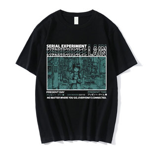 Anime Serial Experiments Lain Oversized T-Shirt Men Graphic