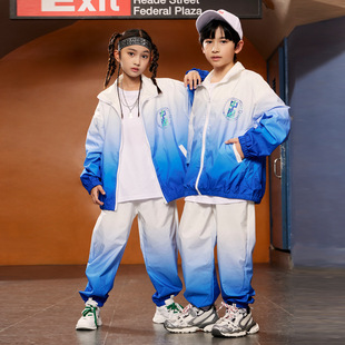 Hip hop children's fashion clothes boys' handsome hip hop drum set performance clothes hiphop fried street jazz dance girls' clothing
