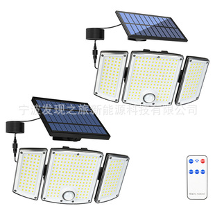 New solar wall lamp outdoor lighting solar garden lamp garage street lamp rotatable human body induction lamp