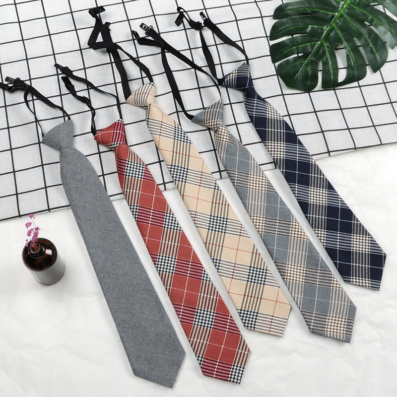 Ins Small Tie for Male and Female Students, College Style, Lazy Plaid, Harajuku Style, Japanese Jk Uniform, Wholesale from Manufacturer