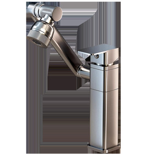 All-copper washbasin faucet household bathroom hot and cold universal mechanical arm bathroom table washbasin faucet