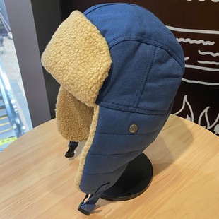 Pilot Hat Men's and Women's Winter Thickened Warm Cycling Ears Winter Windproof Cold-proof Glasses Cotton Lei Feng Cap
