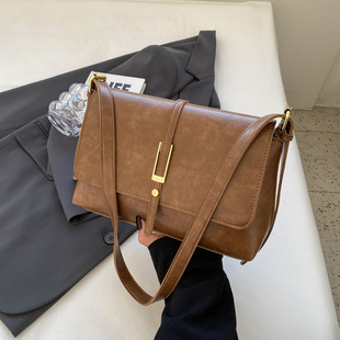 Retro fashion simple big bag for women 2023 new trendy elegant shoulder underarm bag winter popular messenger bag