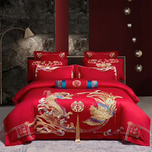 2024 new 60s wedding embroidery four-piece set 1.5m sheets four-piece set love life
