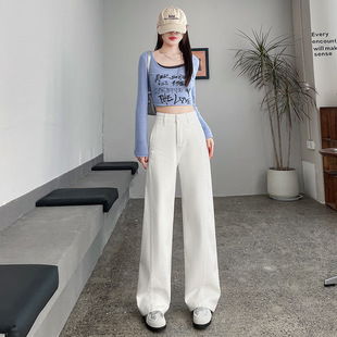 Wide Leg Horn Jeans Women's Spring and Autumn 2025 New Slim Explosive Loose All-match Straight Pants for Children