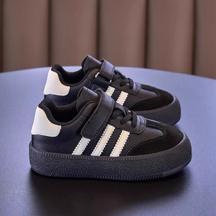 Children's Shoes Boys 2025 New Spring Board Shoes Girls White Shoes Black fleece-lined Two Cotton Shoes Boys Autumn