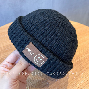 Japanese style baby wool hat autumn and winter Personalized Floor hat boys and girls spring thin Prince melon hat casual