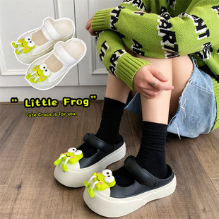 Mary Jane Baotou Slippers Women's Summer Outer Wear Cute Brown Bear Two-Wear Sandals Thick-Sole Non-Slip Shoes