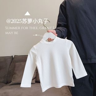 2025 spring 0-3 year old girl children South Korea foreign style baby cute two-piece long sleeve bottoming shirt top T-shirt