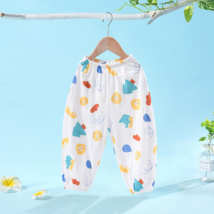 Baby's Anti-mosquito Pants Pure Cotton Class A Sports Pants Moisture Absorption and Sweat-wicking Children's Summer Thin Breathable Mesh Bloomers