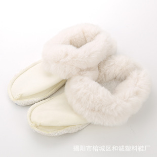 Winter long hole shoes cotton cover can be independently loaded and unloaded warm washable thickened hole shoes liner velvet cover