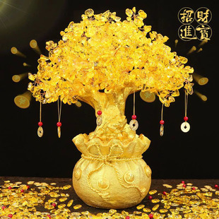 Citrine Wealth Tree Wine Cabinet Decorations Home Living Room TV Cabinet Feng Shui Decoration Small Lucifer Money Tree