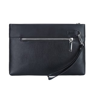 European and American New Leather Simple Men's Clutch Bag Litchi Pattern Multifunctional Zipper Portable Wrist Strap Clutch Bag