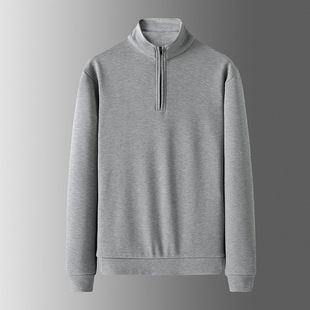 Half-zipper Sweater Men's American-style Business Jacket Spring and Autumn Outfit Long-sleeved Pullover Casual Loose Sports Top