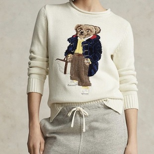 Pony ~ autumn and winter new women's cute exquisite cartoon bear age-reducing simple all-match cotton sweater 00808