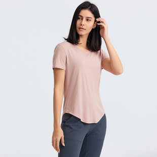 New Lightweight Breathable Quick-drying Loose Sports Top All-match Slim-fit Solid Color Fitness Short-sleeved Yoga Suit