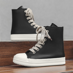New Niche High-top Board Shoes Design Sense Thick-soled Couple Boots Fashion Student High-height Shoes Trendy Casual Shoes