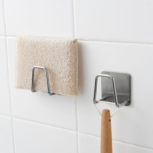 Stainless Steel Sponge Drain Rack Without Punching Kitchen Sink Lid Pot Lid Storage Wall-mounted Arrangement Rack Home
